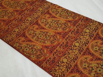 平和屋着物◎全通柄袋帯　更紗花文　正絹　逸品　CABF1085fb