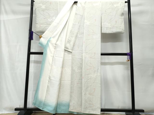 平和屋着物■上質な小紋 絞り 地紋起こし 紐文 正絹 逸品 CABF1101fb