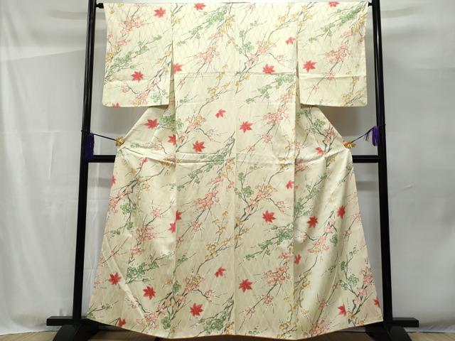 平和屋着物■上質な小紋 枝梅文 正絹 逸品 CABF1107fb