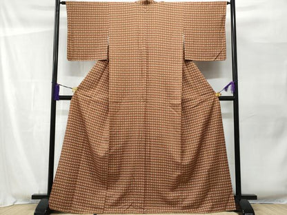 平和屋着物■上質な小紋 菱松竹梅 正絹 逸品 未使用 CABF1113fb
