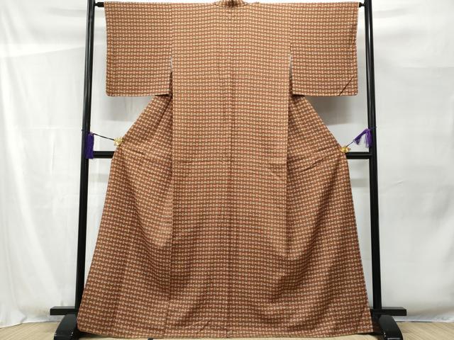 平和屋着物■上質な小紋 菱松竹梅 正絹 逸品 未使用 CABF1113fb