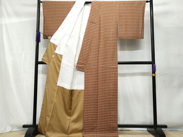 平和屋着物■上質な小紋 菱松竹梅 正絹 逸品 未使用 CABF1113fb