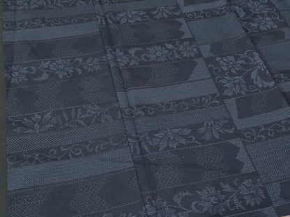 平和屋着物■上質な紬 横段更紗花唐草文 正絹 逸品 CABF1114fb