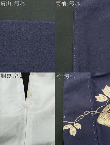 平和屋着物■訪問着 扇面地紙蔦の葉文 金銀彩 正絹 逸品 CABF1115fb