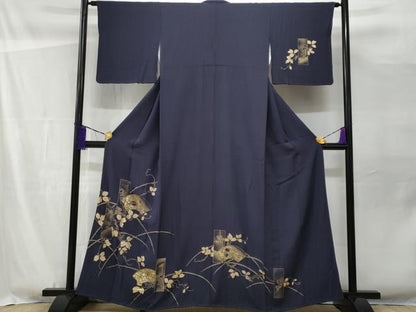 平和屋着物■訪問着 扇面地紙蔦の葉文 金銀彩 正絹 逸品 CABF1115fb