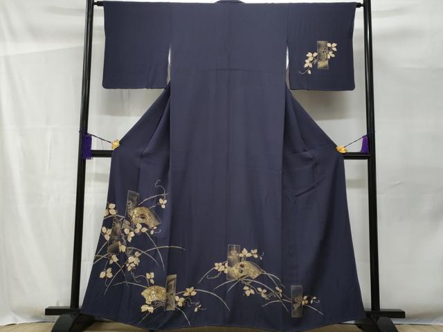 平和屋着物■訪問着 扇面地紙蔦の葉文 金銀彩 正絹 逸品 CABF1115fb