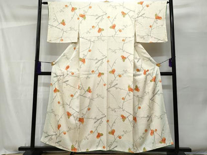 平和屋着物■上質な小紋 枝梅文 正絹 逸品 CABF1116fb