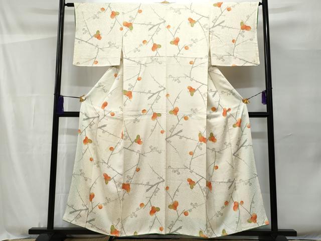 平和屋着物■上質な小紋 枝梅文 正絹 逸品 CABF1116fb