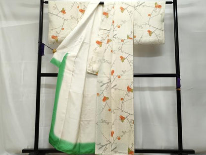 平和屋着物■上質な小紋 枝梅文 正絹 逸品 CABF1116fb