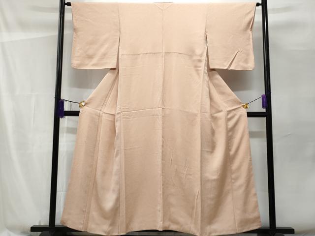 平和屋着物■上質な色無地 立涌地紋 水柿色 正絹 逸品 CABF1117fb
