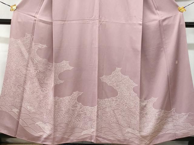 平和屋着物■豪華色留袖 作家物 刺繍 立波花文 正絹 逸品 CABF1121fb
