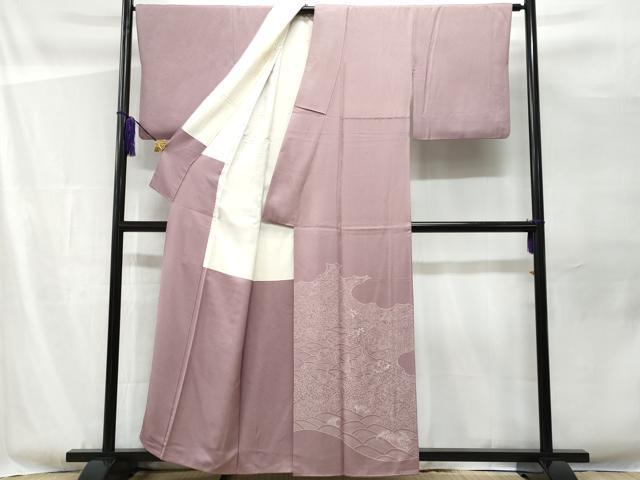 平和屋着物■豪華色留袖 作家物 刺繍 立波花文 正絹 逸品 CABF1121fb