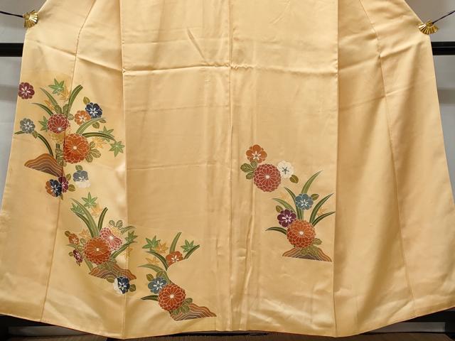 平和屋着物■訪問着 駒刺繍 草花文 正絹 逸品 CABF1127fb