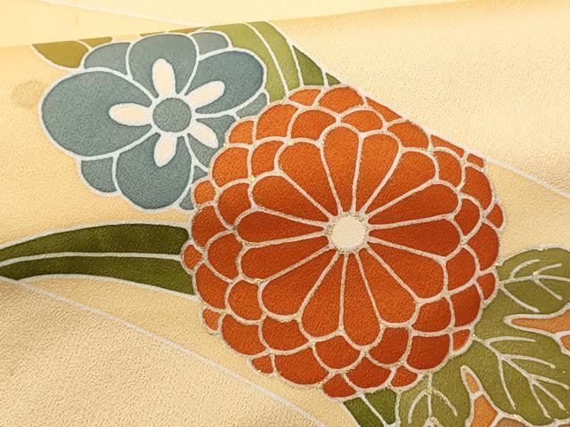 平和屋着物■訪問着 駒刺繍 草花文 正絹 逸品 CABF1127fb