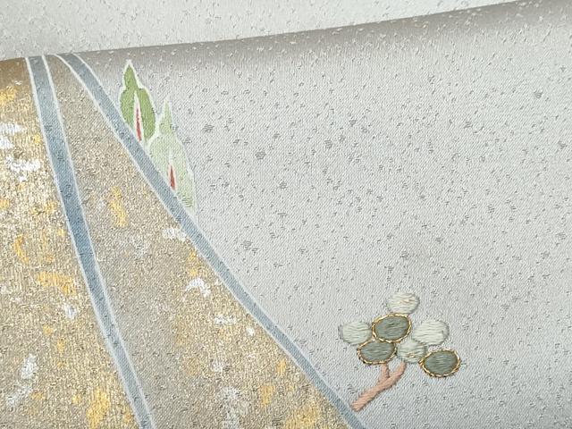 平和屋着物■訪問着 駒刺繍 遠山文 金銀彩 正絹 逸品 CABF1162fb
