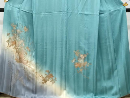 平和屋着物■訪問着 鳳凰草花文 暈し染め 金彩 鈴乃屋扱い 正絹 逸品 CABF1165fb