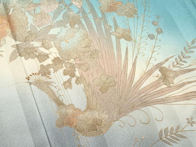平和屋着物■訪問着 鳳凰草花文 暈し染め 金彩 鈴乃屋扱い 正絹 逸品 CABF1165fb