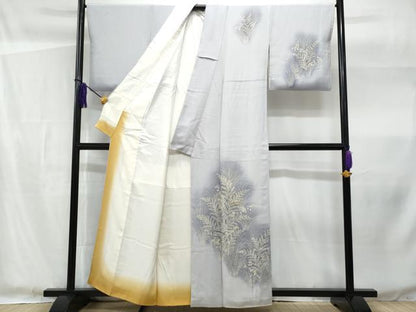 平和屋着物■訪問着 刺繍 草木文 暈し染め 正絹 逸品 CABF1166fb