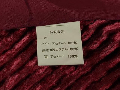 平和屋着物＃和装コート　流線文　濃紅色　ベロア　CABF1206in