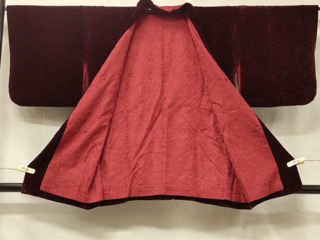 平和屋着物＃和装コート　葡萄色　ベロア　CABF1207in 平和屋着物＃和装コート 葡萄色 ベロア CABF1207in