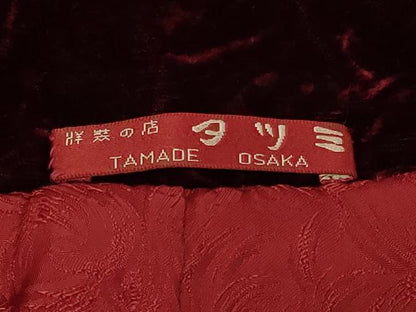 平和屋着物＃和装コート　葡萄色　ベロア　CABF1207in