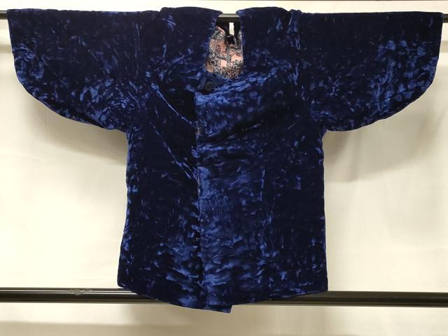 平和屋着物∞和装コート　ベロア　鉄紺色　CABD4616ua 平和屋着物＃和装コート 鉄紺色 ベロア CABF1208in