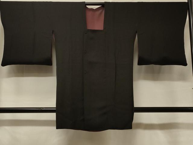 平和屋着物∞道行コート　リバーシブル　霞文　暈し染め　黒地　ロング丈　正絹　逸品　CABE4892ua 平和屋着物∞道行コート リバーシブル 霞文 暈し染め 黒地 ロング丈