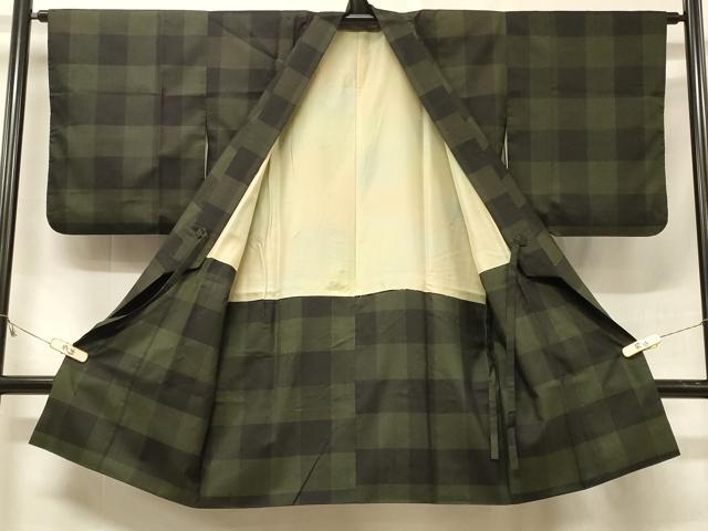 平和屋着物＃道中着　市松文様　ロング丈　正絹　逸品　CABF1211in 平和屋着物＃道中着 市松文様 ロング丈 正絹 逸品 CABF1211in