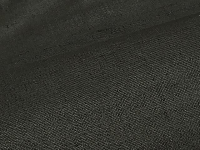 平和屋着物＃男性　長羽織　紬地　単衣　黒地　正絹　逸品　CABF1216in