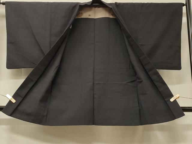 平和屋着物＃男性　羽織　お召地　青褐色　正絹　逸品　CABF1217in