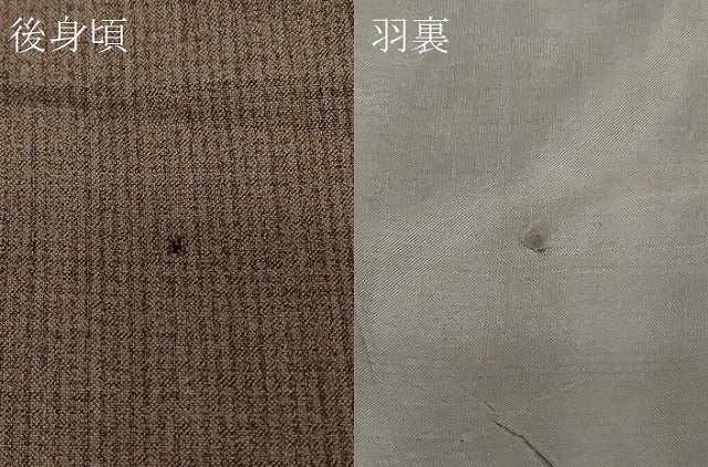 平和屋着物＃男性　長羽織　紬地　単衣　格子柄　正絹　逸品　CABF1219in