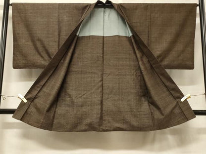 平和屋着物＃男性　本場大島紬　長羽織　亀甲文　正絹　逸品　CABF1220in