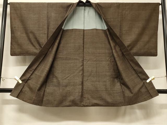 平和屋着物＃男性　本場大島紬　長羽織　亀甲文　正絹　逸品　CABF1220in