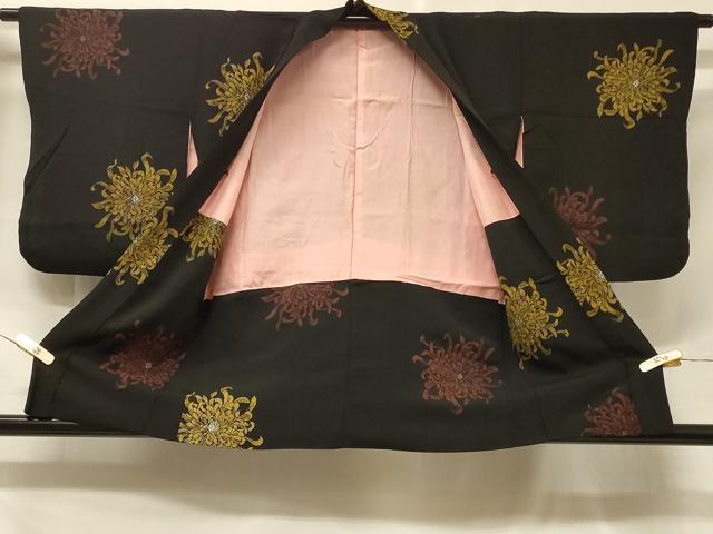 平和屋着物＃羽織　乱菊　黒地　金銀糸　正絹　逸品　CABF1223in