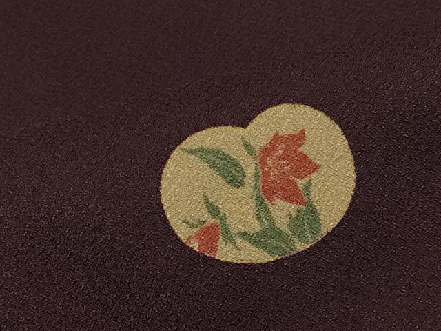 平和屋着物＃道中着　リバーシブル　草花文　金彩　正絹　逸品　CABF1225in