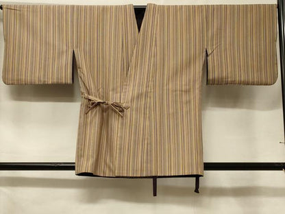 平和屋着物＃道中着　リバーシブル　草花文　金彩　正絹　逸品　CABF1225in
