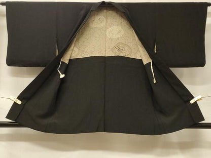 平和屋着物＃羽織　寿光織　風景文　黒地　金銀糸　正絹　逸品　CABF1228in