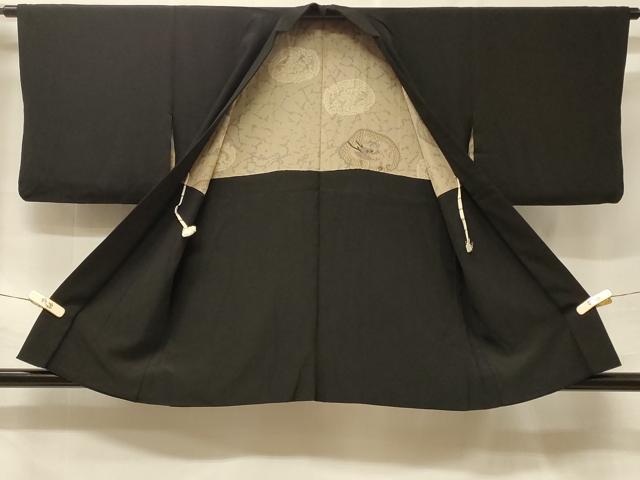 平和屋着物＃羽織　寿光織　風景文　黒地　金銀糸　正絹　逸品　CABF1228in