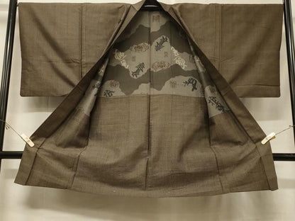平和屋着物＃男性　本場大島紬　長羽織　80亀甲　総詰め　正絹　逸品　CABF1231in