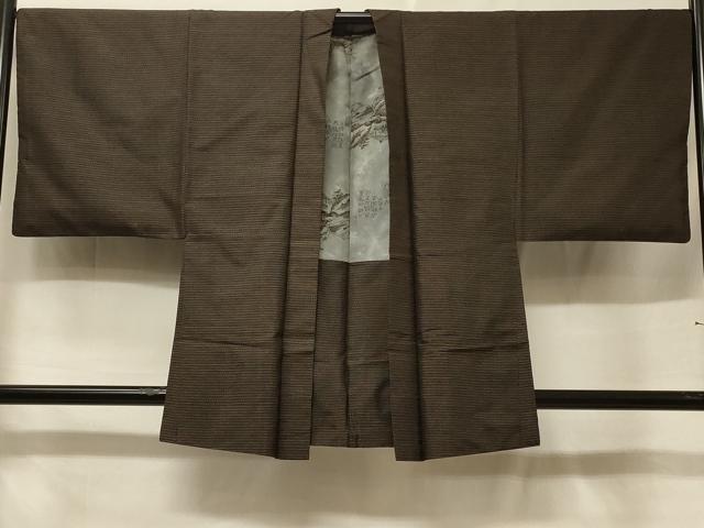 平和屋着物＃男性　本場大島紬　羽織　亀甲文様　正絹　逸品　CABF1232in