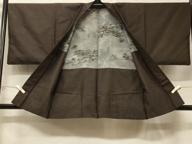 平和屋着物＃男性　本場大島紬　羽織　亀甲文様　正絹　逸品　CABF1232in