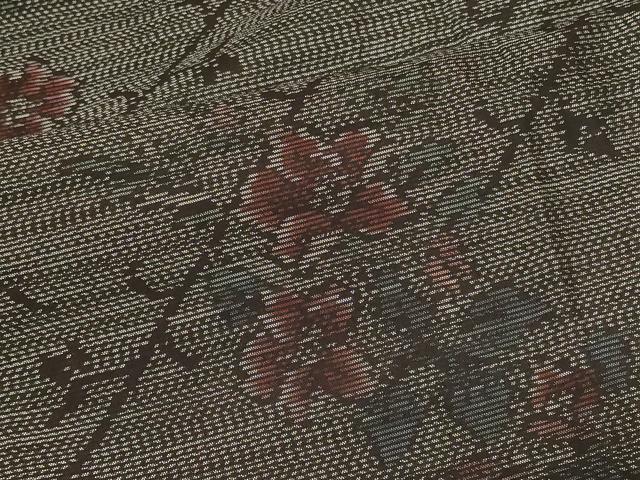 平和屋着物＃本場大島紬　羽織　草花文　正絹　逸品　CABF1236in