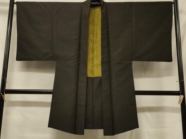 平和屋着物＃男性　長羽織　縞　正絹　逸品　CABF1240in