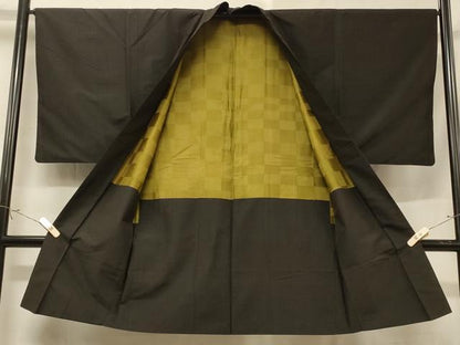 平和屋着物＃男性　長羽織　縞　正絹　逸品　CABF1240in
