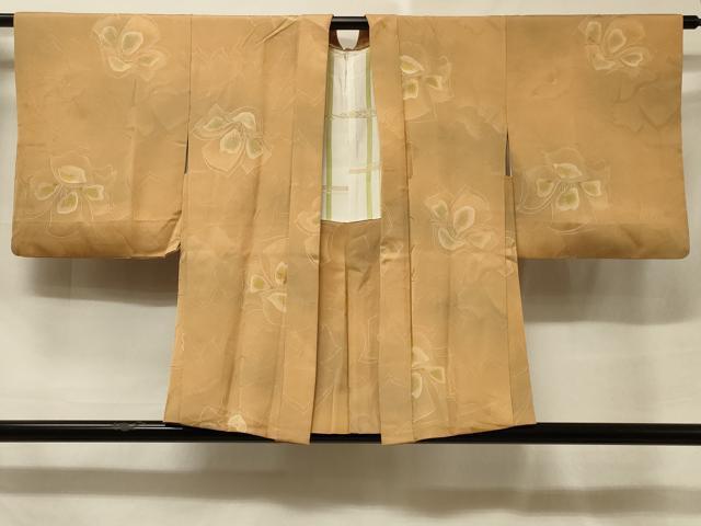 平和屋着物＃羽織　地紋起こし　草花文　正絹　逸品　CABF1241in