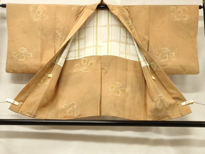 平和屋着物＃羽織　地紋起こし　草花文　正絹　逸品　CABF1241in