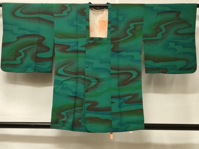 平和屋着物＃道行コート　流水文　暈し染め　正絹　逸品　CABF1245in