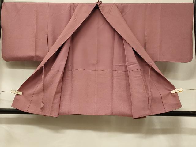 平和屋着物＃道中着　霞地紋　蘇芳香色　正絹　逸品　CABF1248in