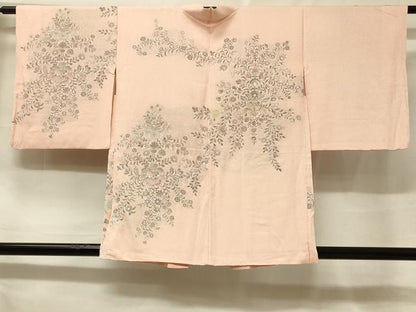 平和屋着物＃羽織　寿光織　草花文　金糸　正絹　逸品　CABF1251in