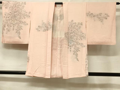 平和屋着物＃羽織　寿光織　草花文　金糸　正絹　逸品　CABF1251in